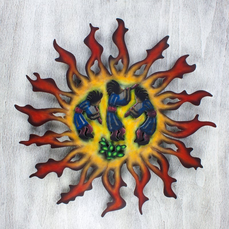 Handmade Steel 'Sun Dancers' Wall Art (Mexico)