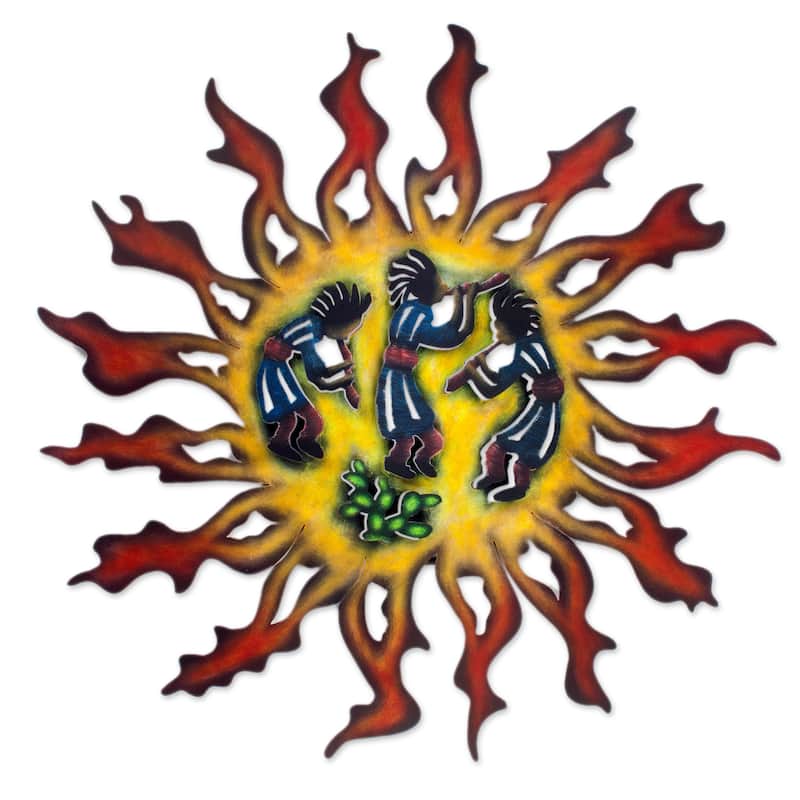 Handmade Steel 'Sun Dancers' Wall Art (Mexico)