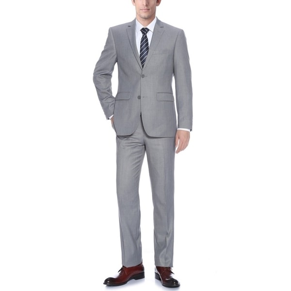 Verno Bellomi Men's Light Grey Classic Fit Two Piece Suit
