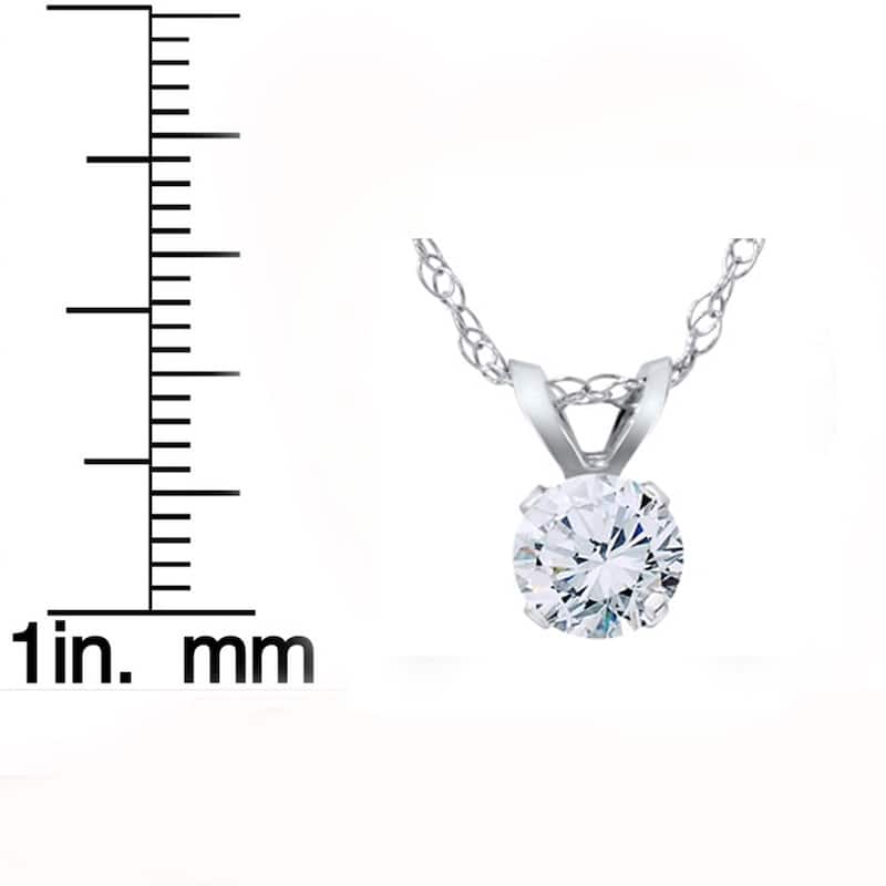 Pompeii3 14k White Gold 1/ 2ct TDW Diamond Round Solitaire Pendant Necklace