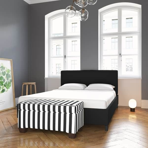 Shop Skyline Furniture Canopy Stripe Black White Storage