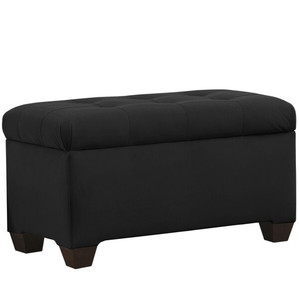 Shop Skyline Furniture Premier Black Tufted Storage Bench Free