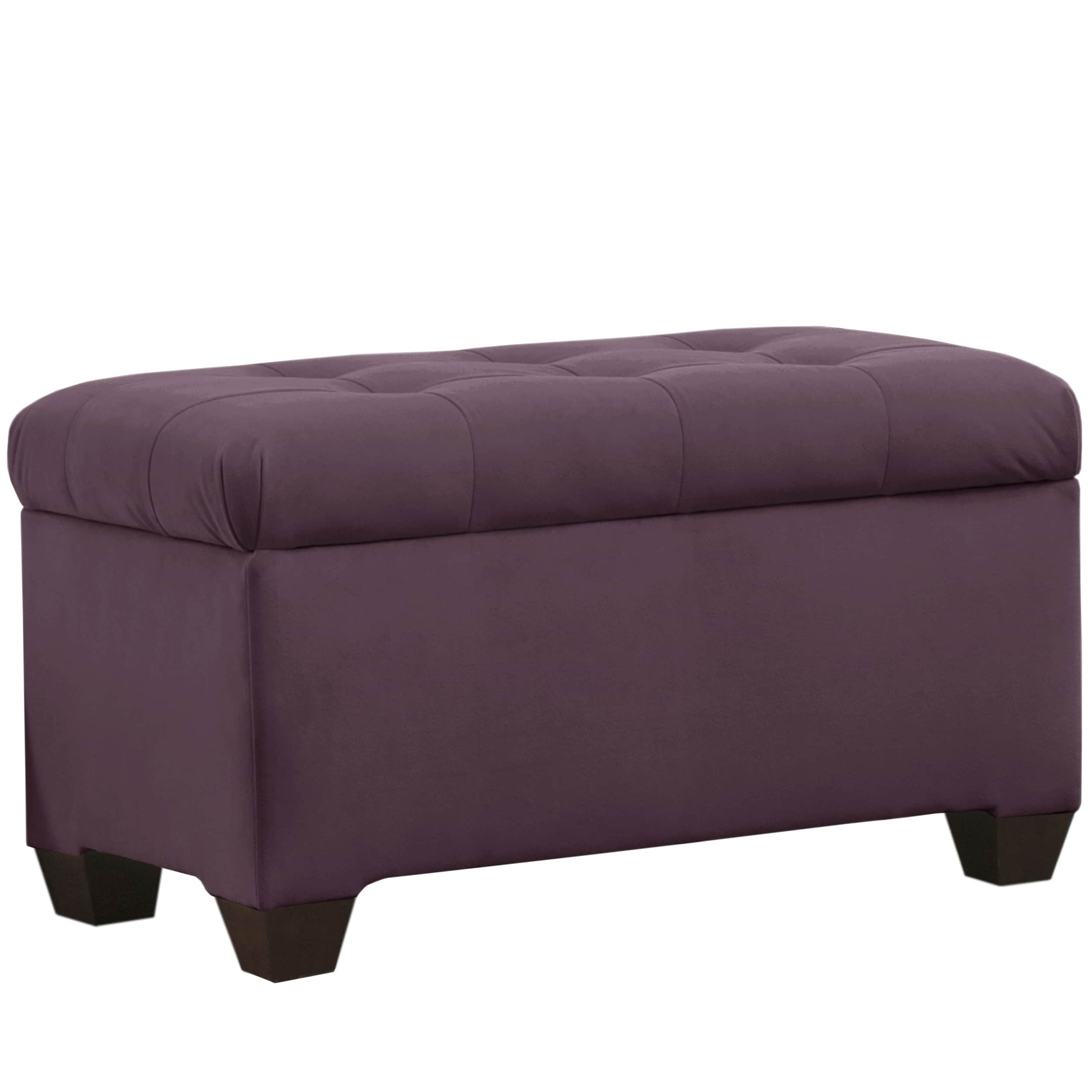 Shop Skyline Furniture Premier Purple Tufted Storage Bench Overstock 10677608