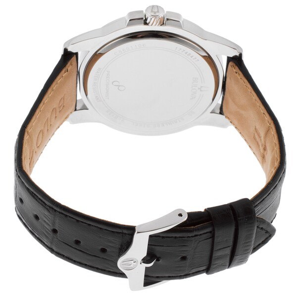 bulova men's 96b158 precisionist leather strap watch
