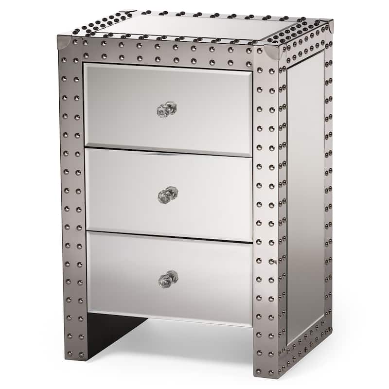Baxton Studio Azura Modern and Contemporary Hollywood Regency Glamour Style End Table End Table