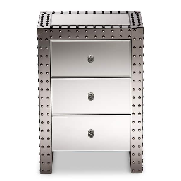 Baxton Studio Azura Modern and Contemporary Hollywood Regency Glamour Style Nightstand Bedside Table Baxton Studio Azura Modern and Contemporary Hollywood Regency Glamour Style Nightstand Bedside Table