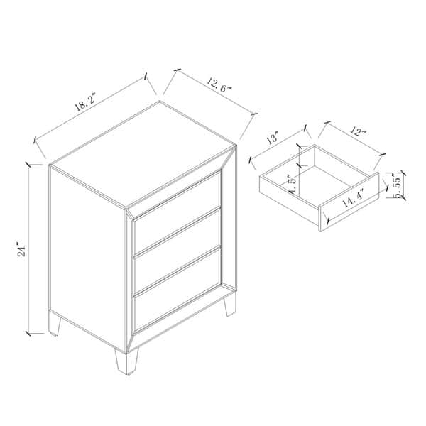 Baxton Studio Chevron Modern and Contemporary Hollywood Regency Glamour Style Mirrored 3-Drawers Nightstand Bedside Table Baxton Studio Chevron Modern and Contemporary Hollywood Regency Glamour Style Mirrored 3-Drawers Nightstand Bedside Table