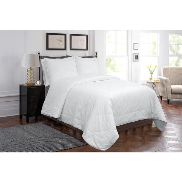 Grand Luxe White Cotton Silk Filled Hypoallergenic Comforter