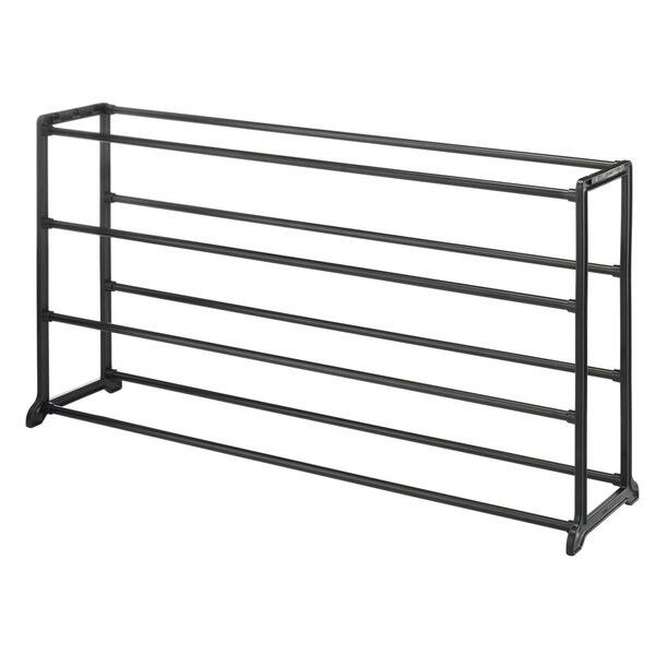 Shop Whitmor 4 Tier 20 Pair Black Finish Portable Shoe Rack Vertical Storage Bench Overstock 10679083