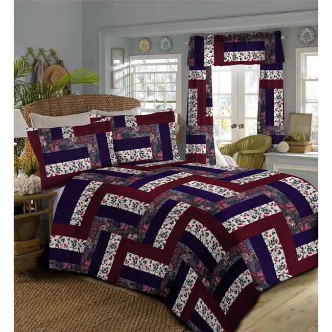 Caledonia Oversized Burgundy Bedspread