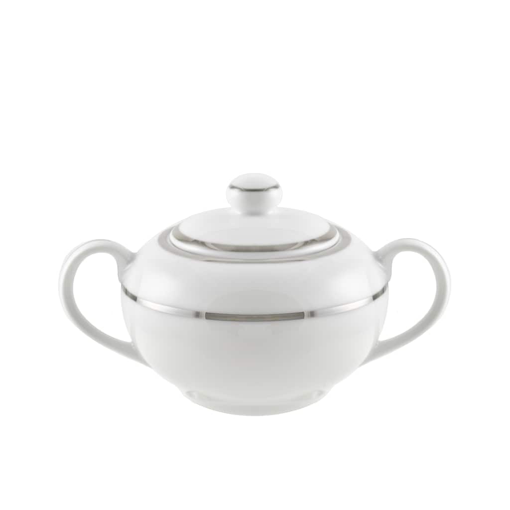 10 Strawberry Street Silver Double Line Covered Sugar