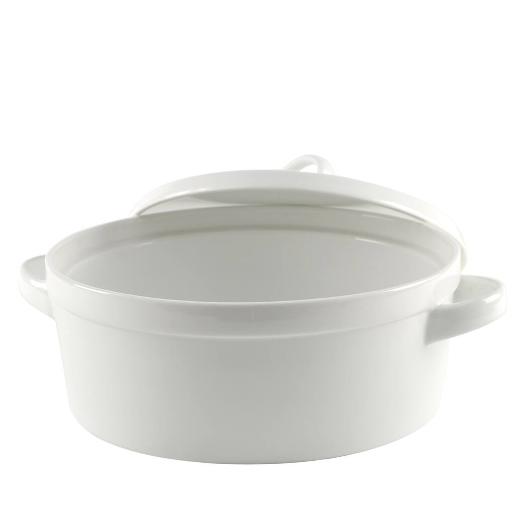10 Strawberry Street Delano White 12-inch Round Bakeware With Lid