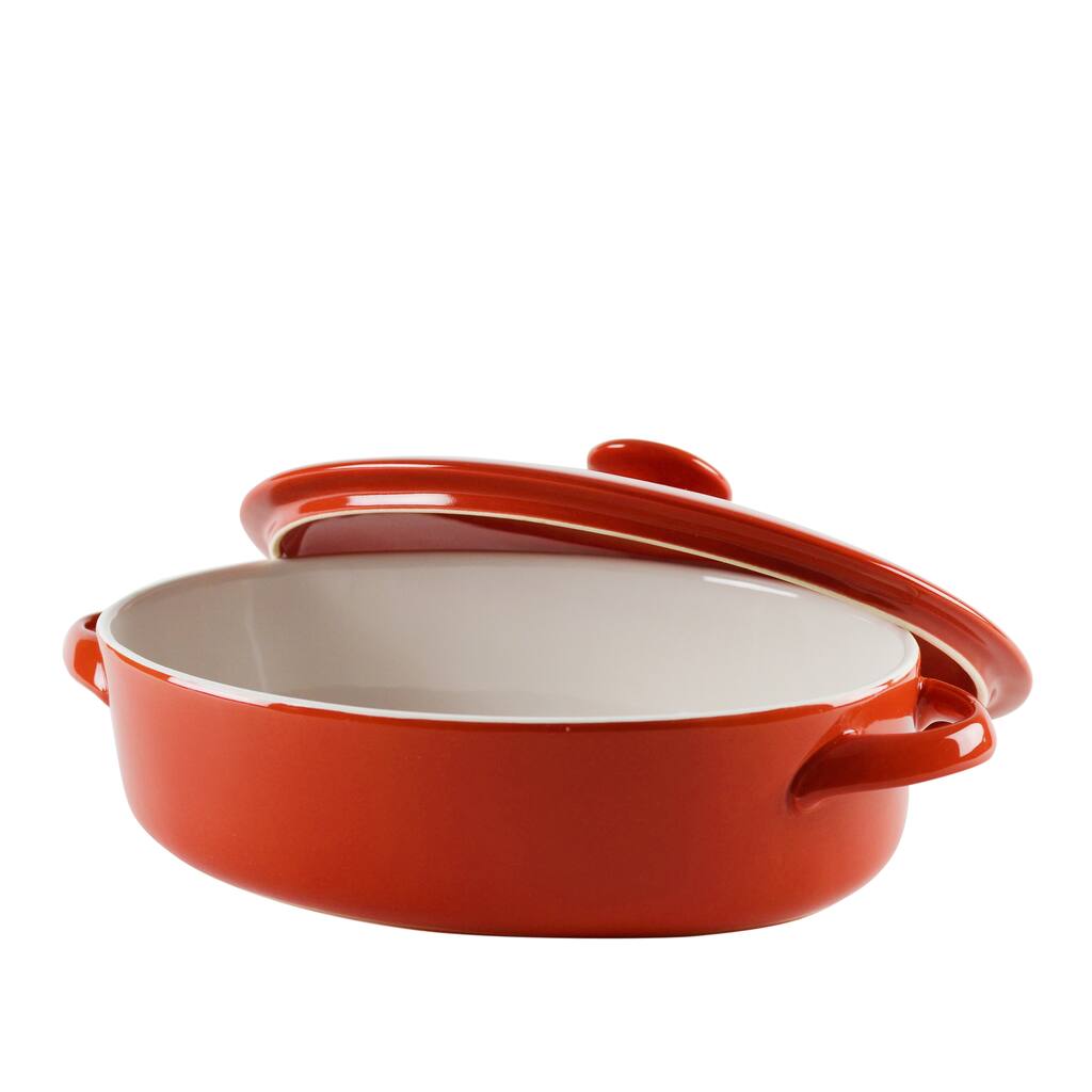 10 Strawberry Street Sienna Red Oval Bakeware With Lid 10-inch