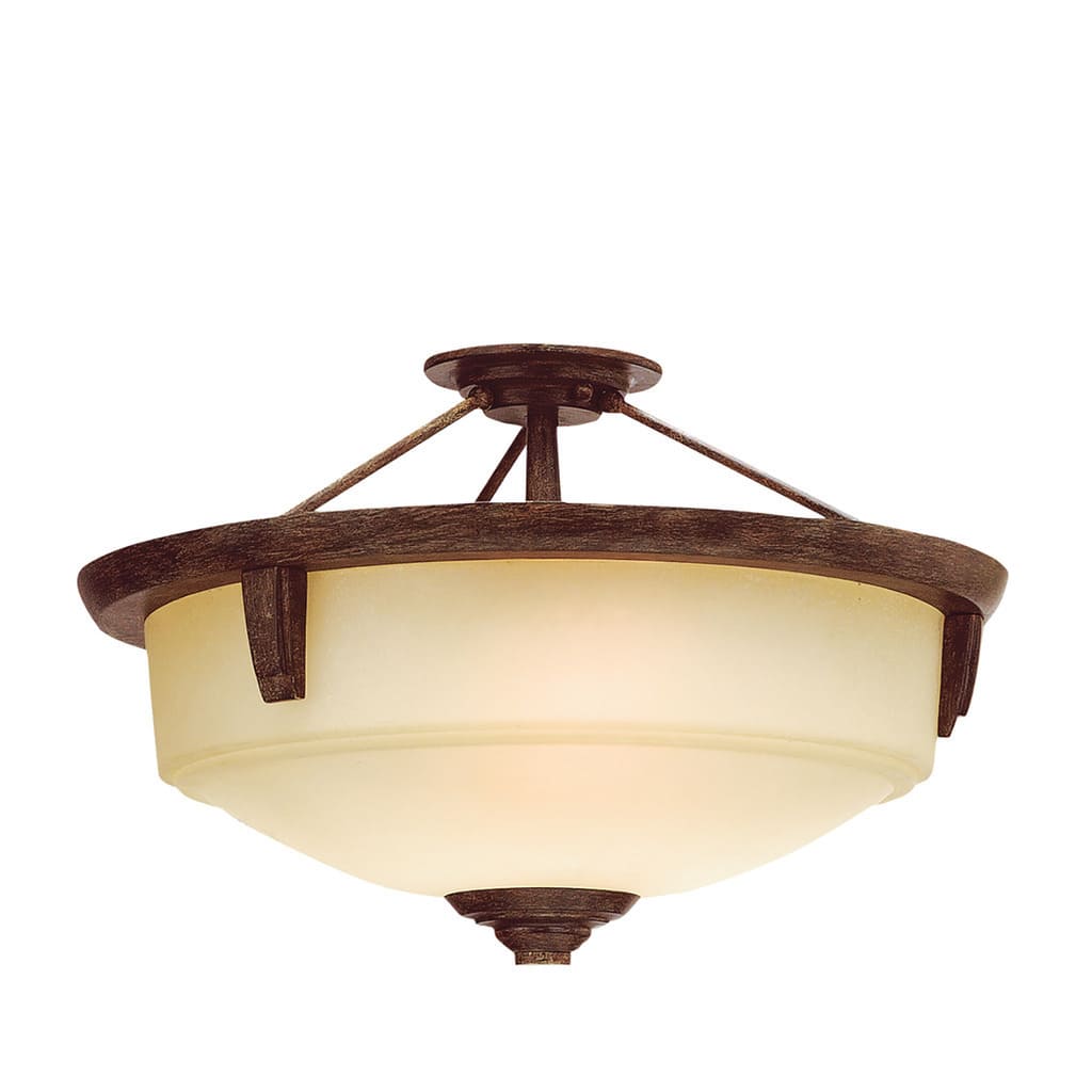 Transitional 2-light Canyon Slate Semi Flush Mount
