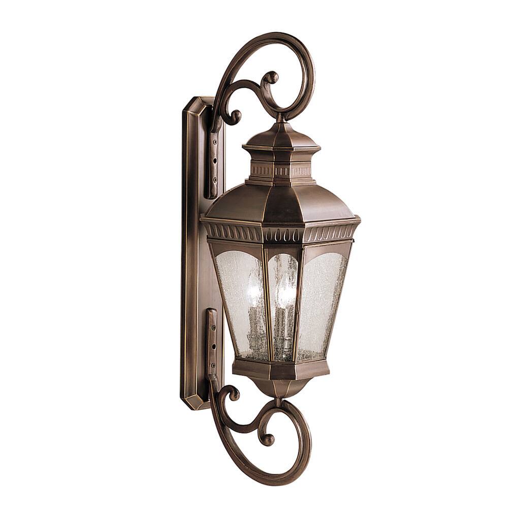 Traditional 3 -light Burnished Bronze Outdoor Wall Lantern