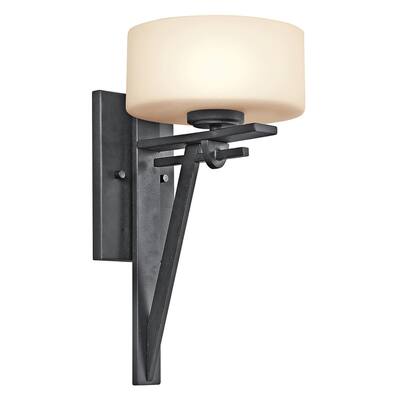 Contemporary 1-light Distressed Black Wall Sconce