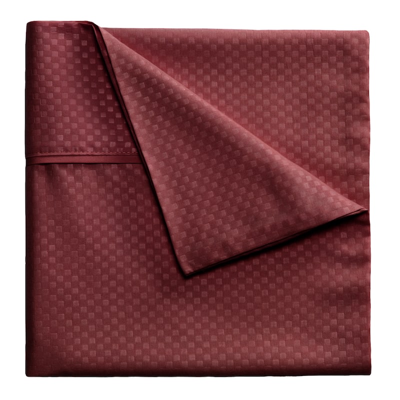 Brushed Microfiber Sheet Set- Embossed Checkered Bed Linens - Deep Pocket Fitted & Flat Sheets, Pillowcases by Windsor Home