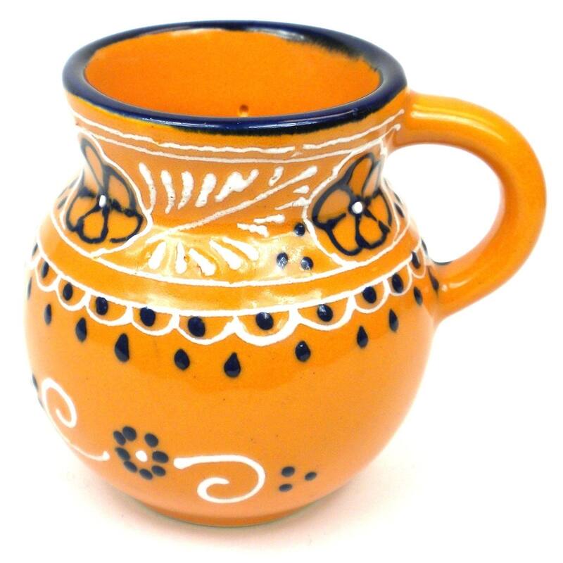 Handmade Mango Encantada Pottery Beaker Cups, Set of 2 (Mexico)