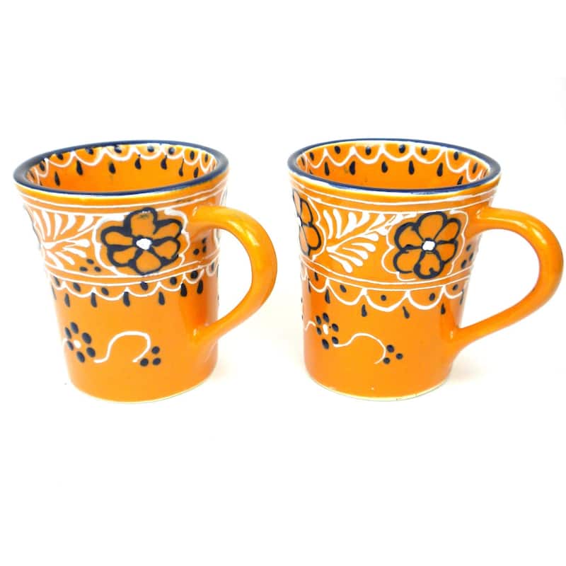 Handmade Mango Encantada Pottery Flared Cups, Set of 2 (Mexico)