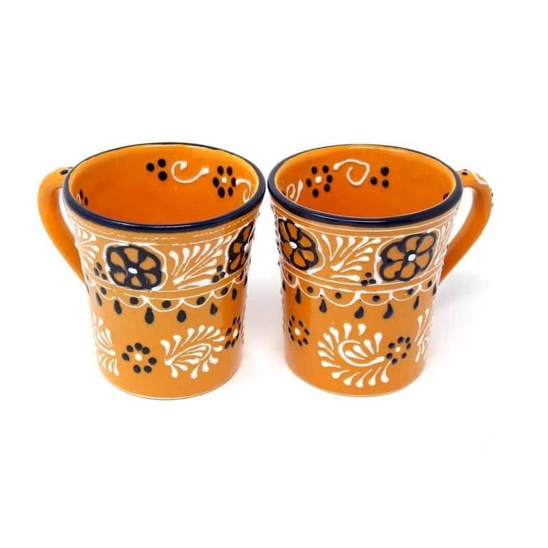 Handmade Mango Encantada Pottery Flared Cups, Set of 2 (Mexico)
