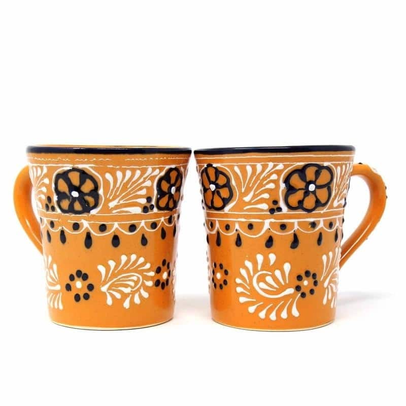 Handmade Mango Encantada Pottery Flared Cups, Set of 2 (Mexico)