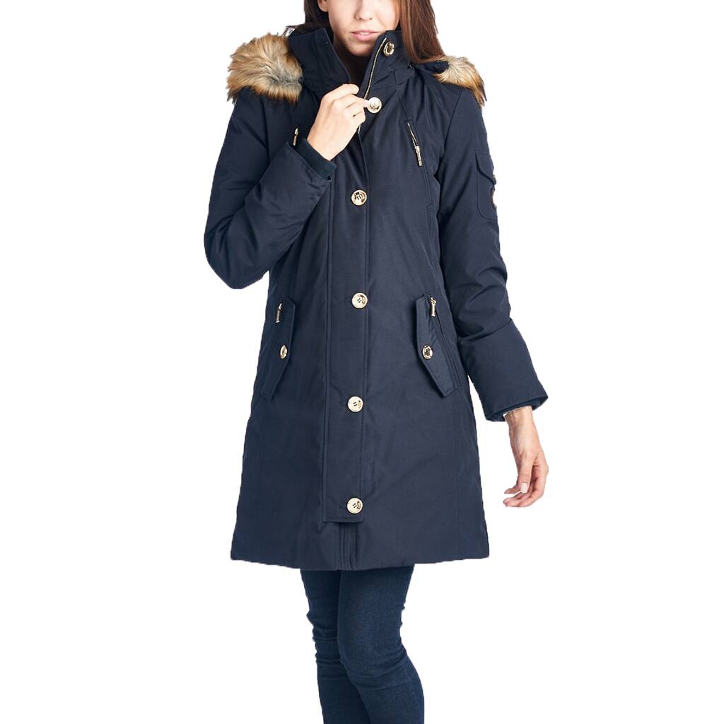 Michael Michael Kors Women's Navy Blue Down Parka Coat