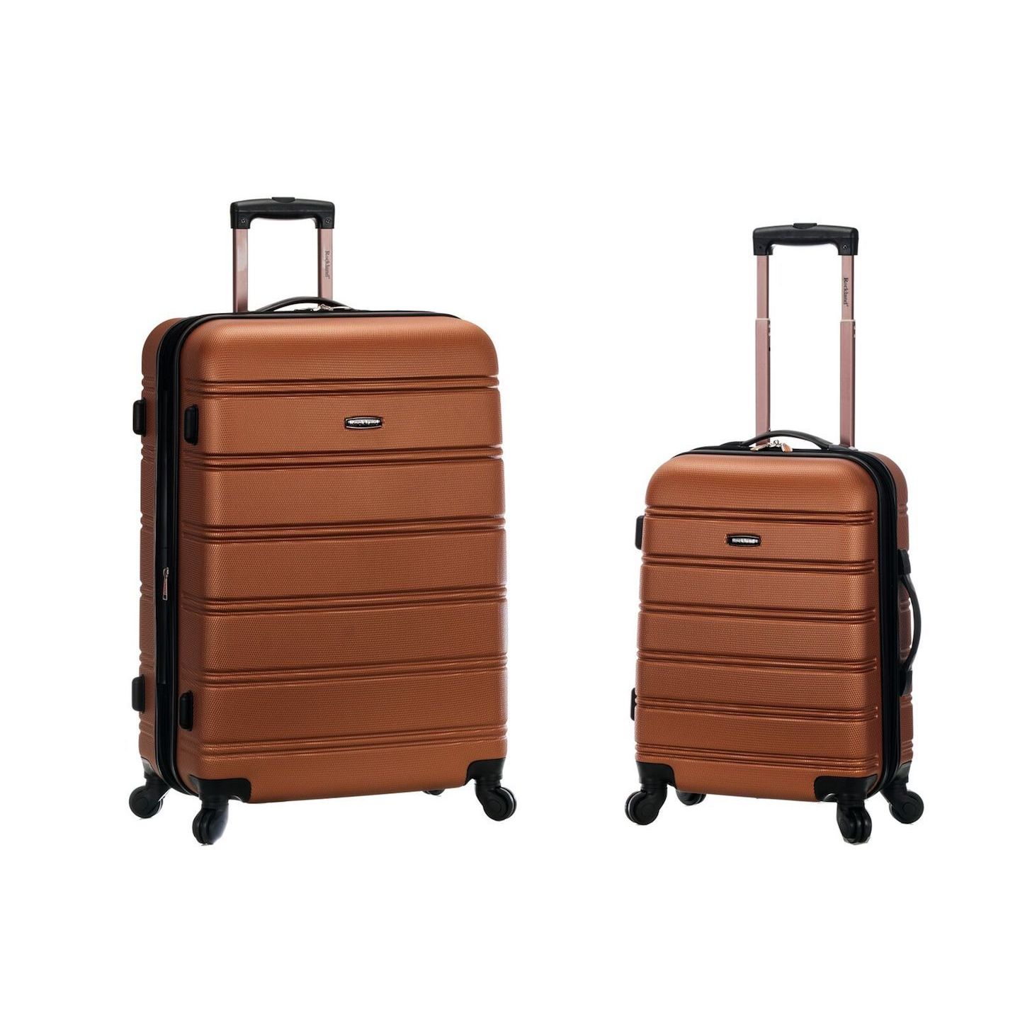 rockland melbourne 2 piece expandable spinner luggage set