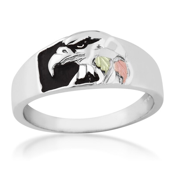 Shop Black Hills Gold on Sterling Silver Men&#39;s Eagle Ring - On Sale - Free Shipping Today ...