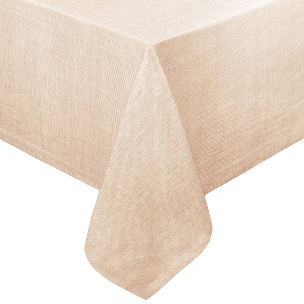 Restaurant Quality Chambray Vinyl Table Cloth with Soft Flannel Backing