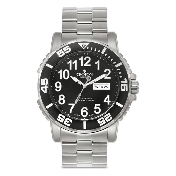 Shop Croton Men's Stainless Steel Silvertone Luminous Hands Watch
