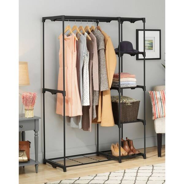 Shop Whitmor Freestanding Double Potable Rod Wardrobe Organizer