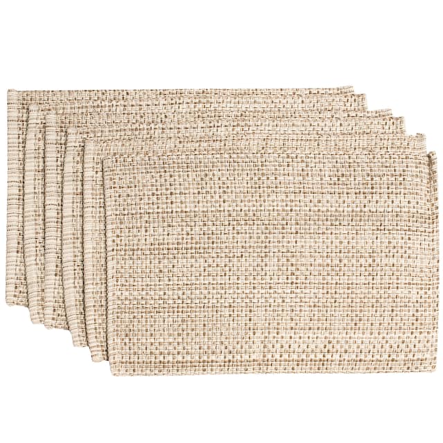 100-percent Cotton Two-tone Placemats (Set of 2, 4 or 6) - Set of 6 - Eggshell