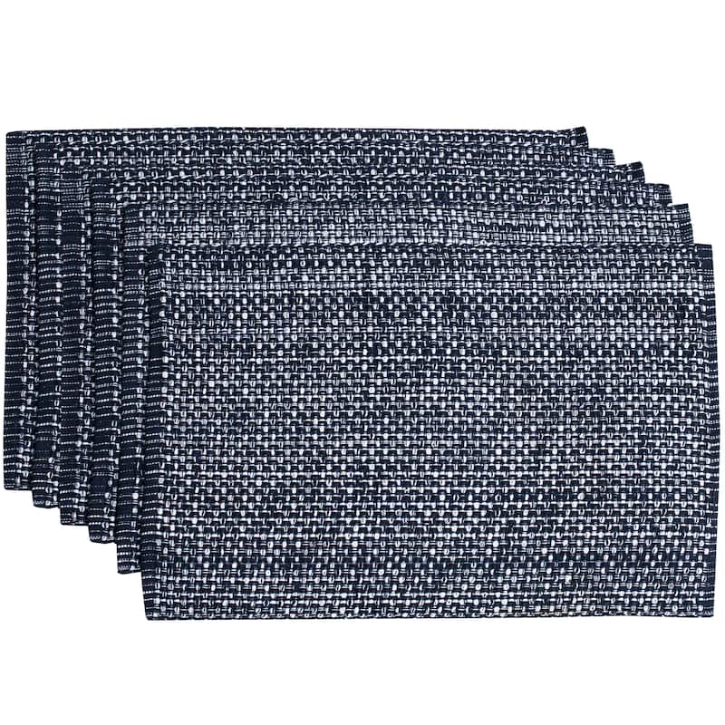 Trends Collection 100-percent Cotton Two-tone Placemats (2, 4 or 6) - Set of 6 - Navy