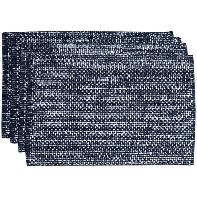 100-percent Cotton Two-tone Placemats (Set of 2, 4 or 6) - Set of 4 - Navy