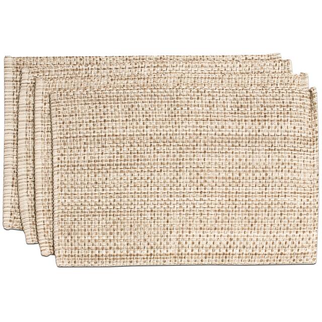 100-percent Cotton Two-tone Placemats (Set of 2, 4 or 6) - Set of 4 - Eggshell