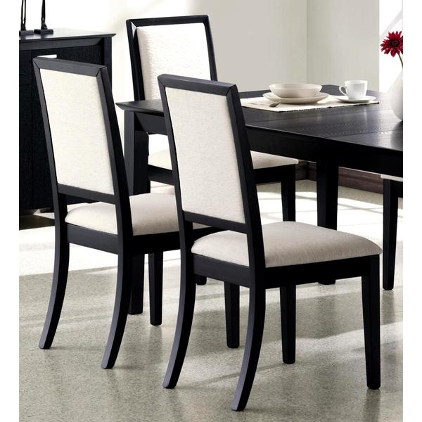 Shop Prestige Cream Upholstered Black Wood Dining Chairs (Set of 2