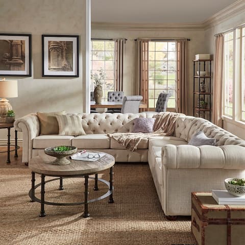 Knightsbridge Chesterfield L-shaped Sectional by iNSPIRE Q Artisan