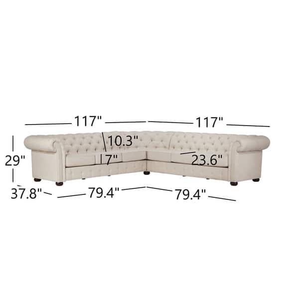 iNSPIRE Q Artisan Knightsbridge Chesterfield L-shaped Sectional