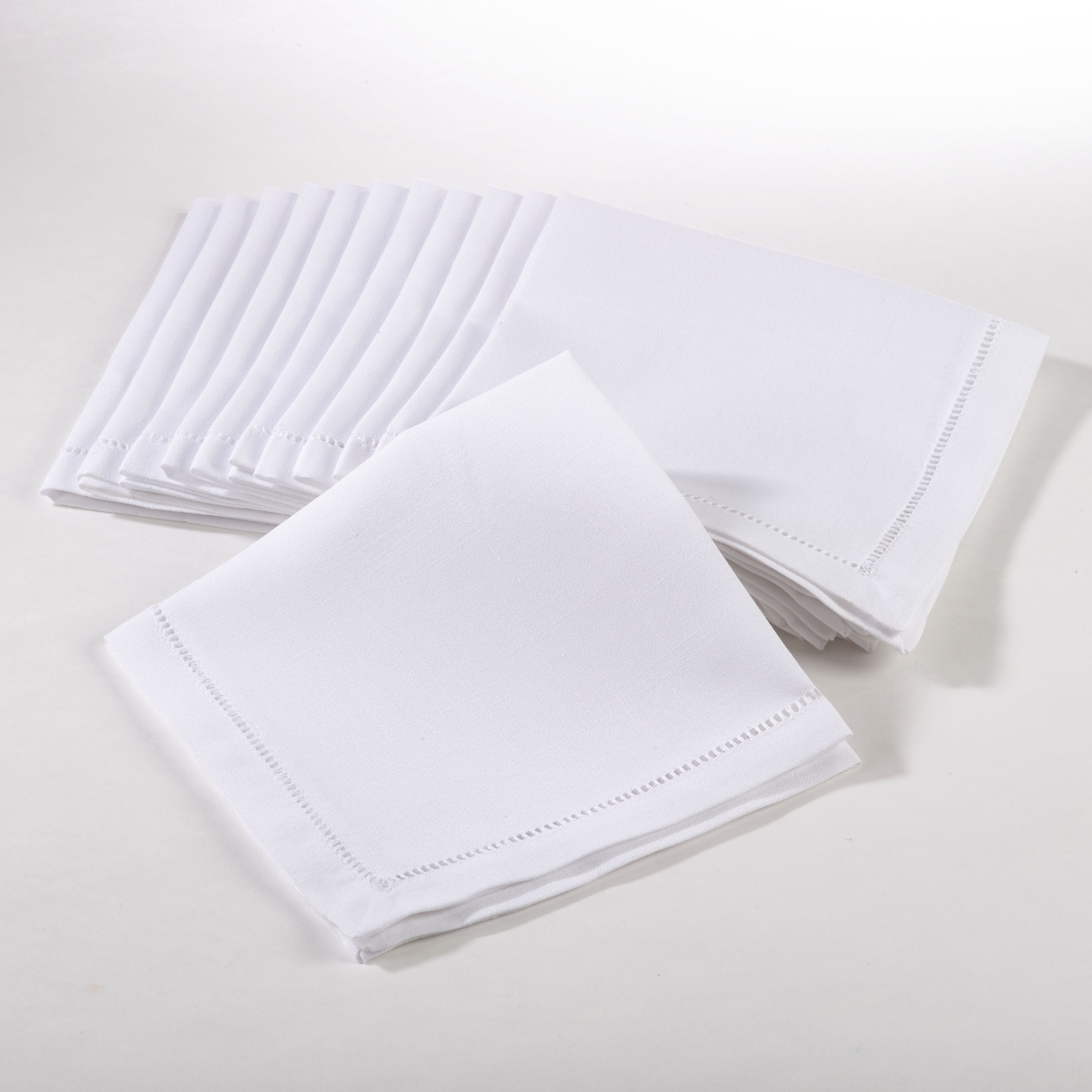 Rochester Collection Hemstitched Napkin (Set of 12) White dinner napkin ...