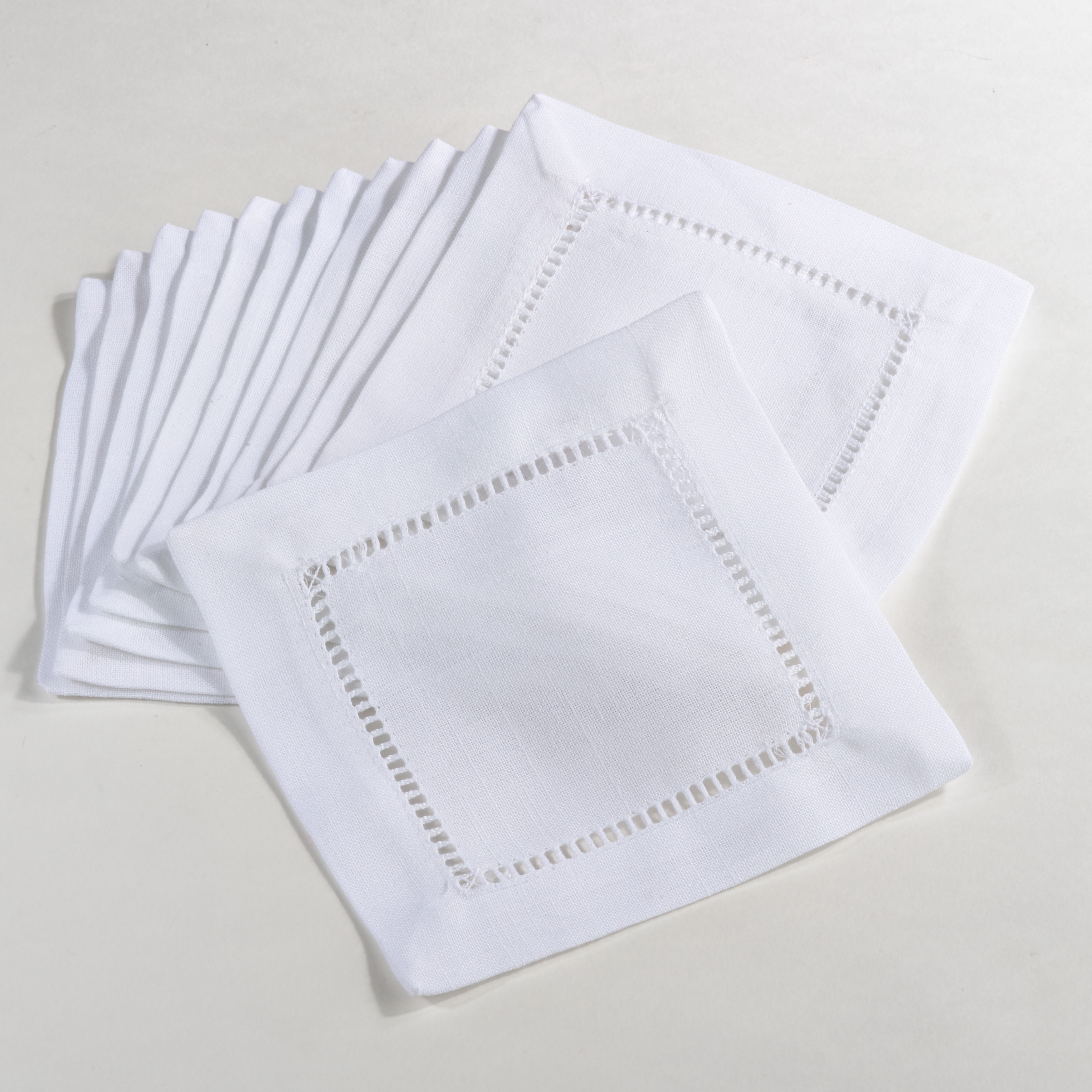 Rochester Collection Hemstitched Napkin (Set of 12) White dinner napkin