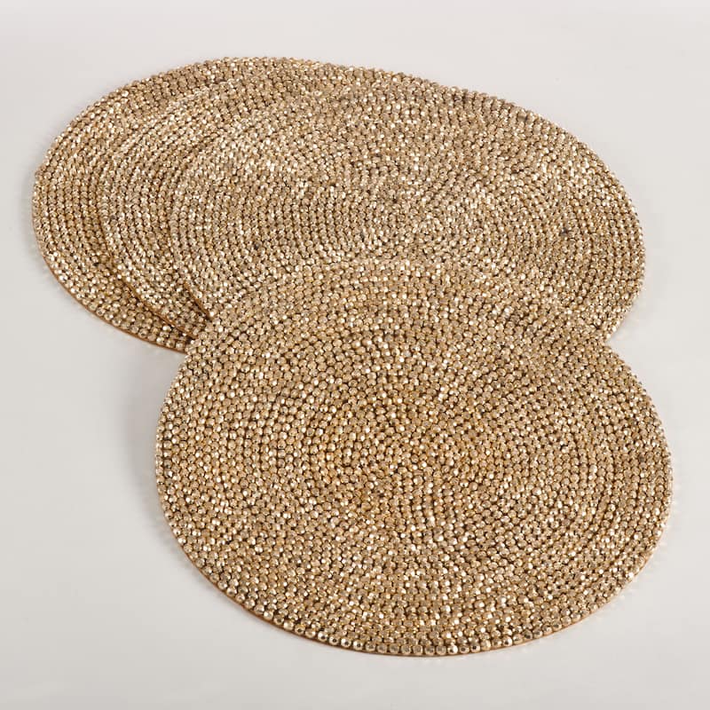Beaded Design Placemat (Set of 4) - Gold - Set of 4