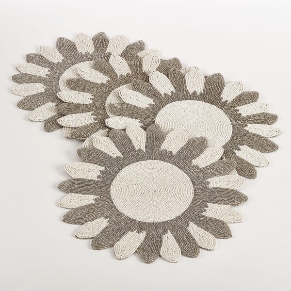 Shop Flower Design Beaded Placemat (Set of 4) Free Shipping Today