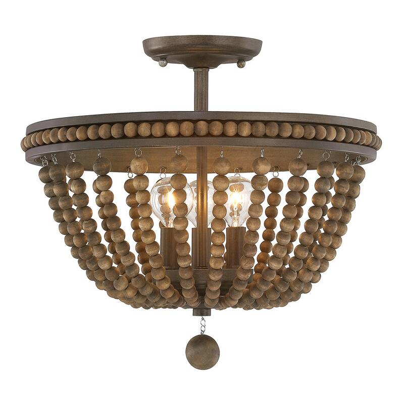 Handley Collection 3-light Tobacco Semi Flush Mount