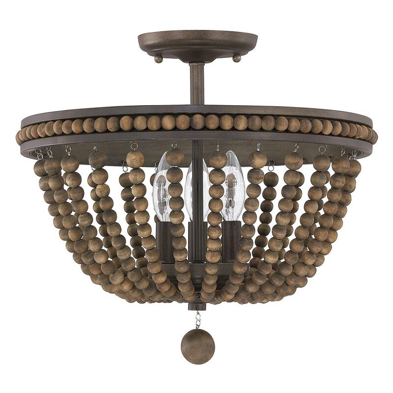 Handley Collection 3-light Tobacco Semi Flush Mount