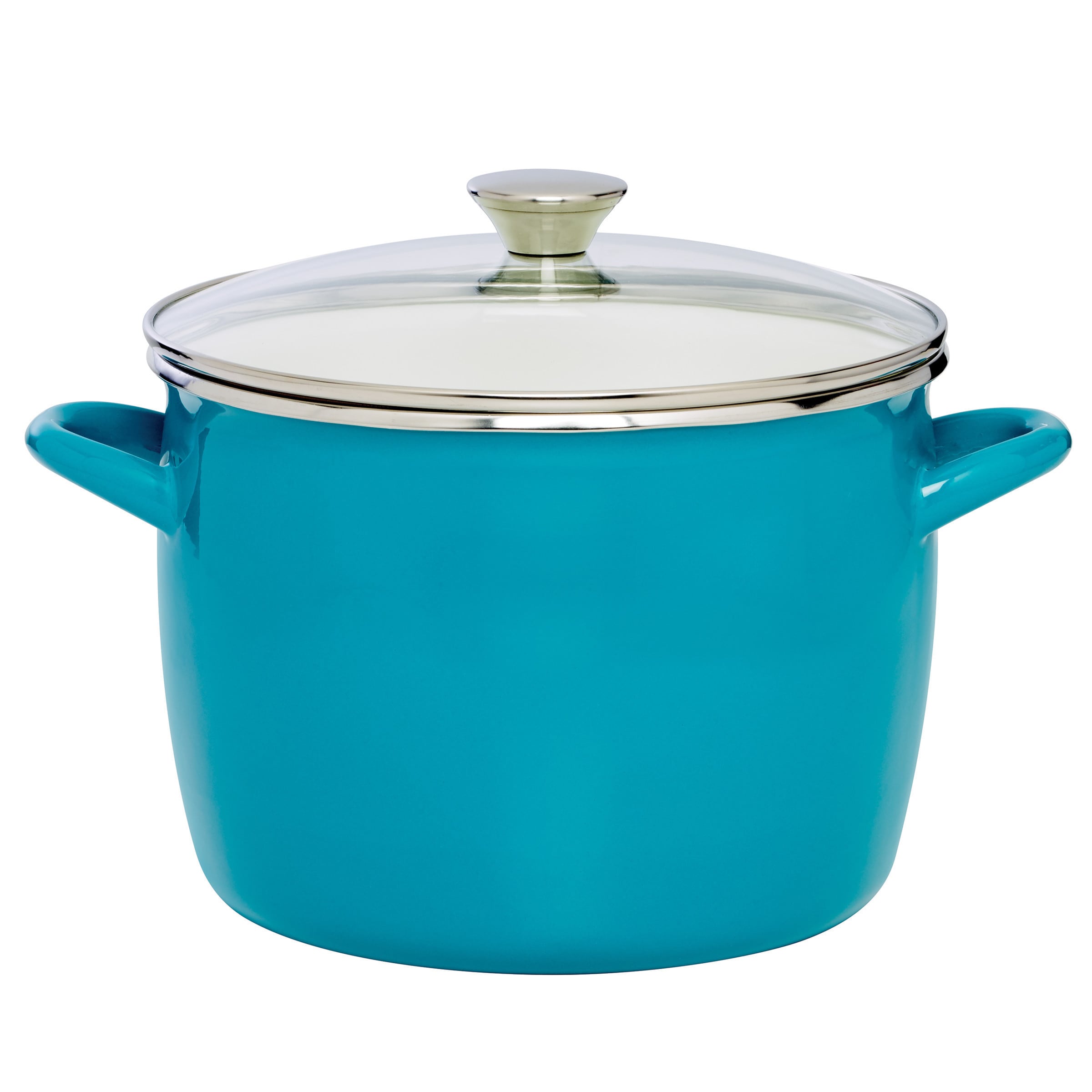 Sabatier 16QT Eos Stock Pot Blue With Glass Lid