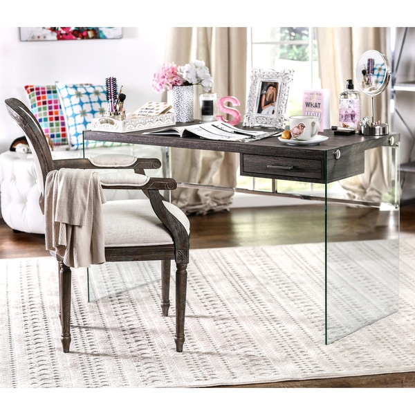 of furniture america marisa desk Elm Glass Base Weathered America of Moira Furniture