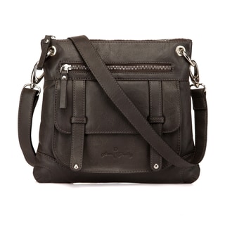 Alla Leather Art Time Square Crossbody Bag - 14971147 - Overstock.com ...