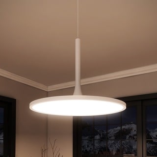 VONN Lighting Salm 17 inches LED Chandelier, Height Adjustable Fixture, Modern Disc Chandelier Lighting (1 to 3 - Dimmable/Energy Efficient/Sloped - Chandeliers For Bedrooms by Overstock.com