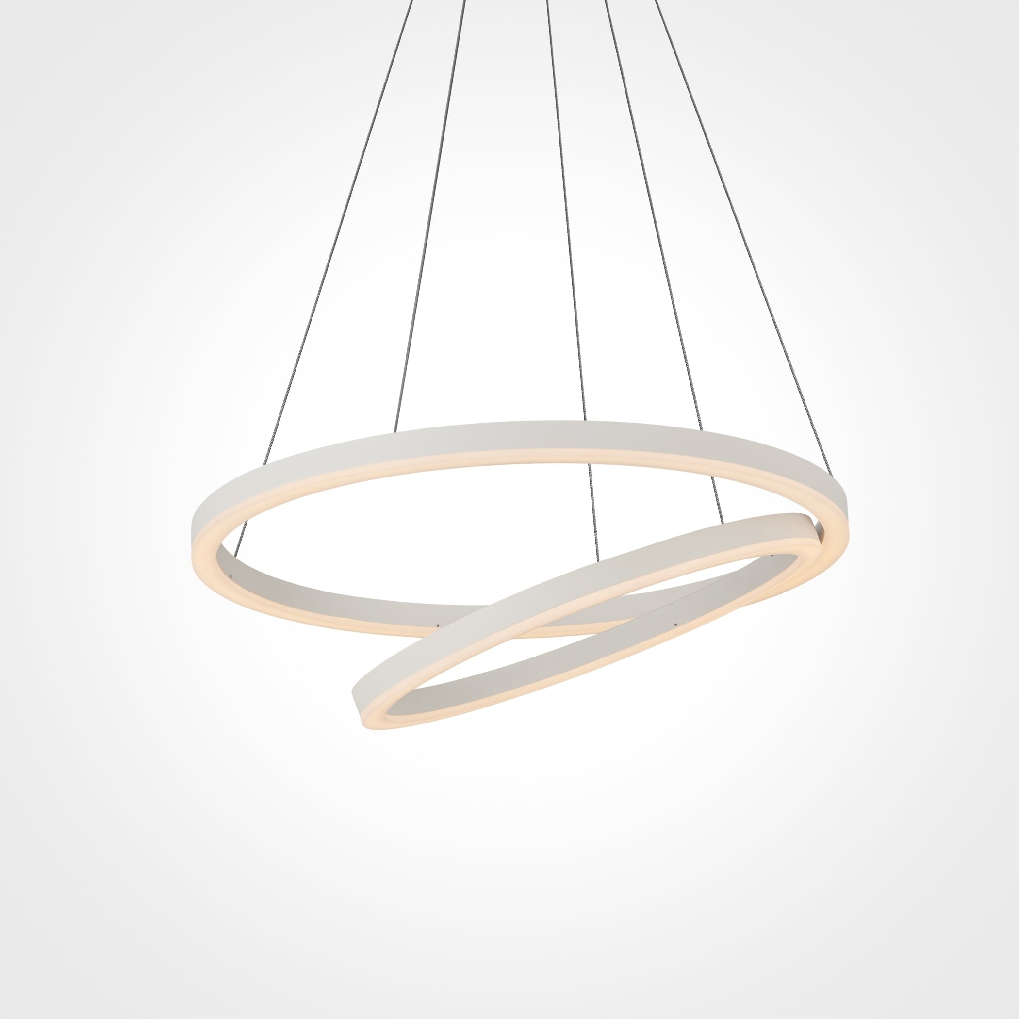 VONN Lighting VMC31740SW Tania Duo 24-inch LED Modern Circular Chandelier in White (Dimmable/Energy Efficient/Sloped Ceiling Adaptable - 1 to 3 - - Chandeliers For Bedrooms by Overstock.com