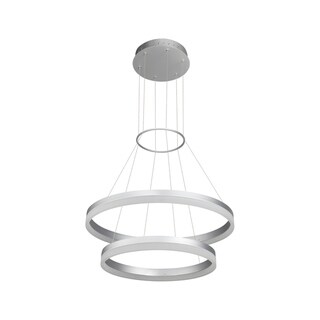 VONN Lighting VMC31730AL Tania Duo 24-inch LED Modern Two-Tier Circular Chandelier in Silver (Dimmable/Energy Efficient/Sloped Ceiling Adaptable - 1 - Chandeliers For Bedrooms by Overstock.com